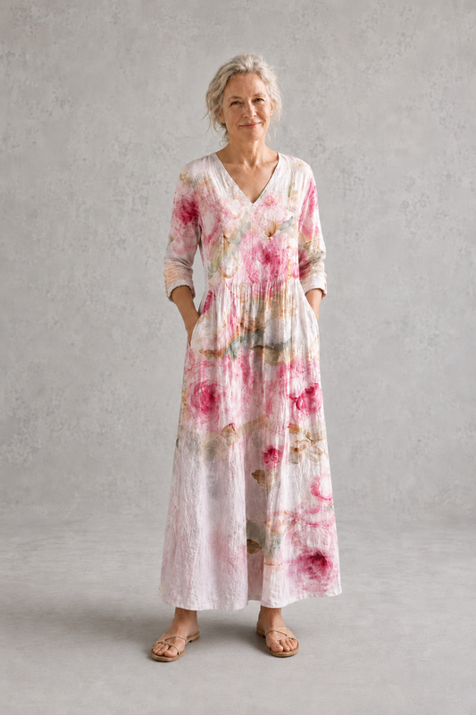 Barbara | Pink Floral Summer Dress