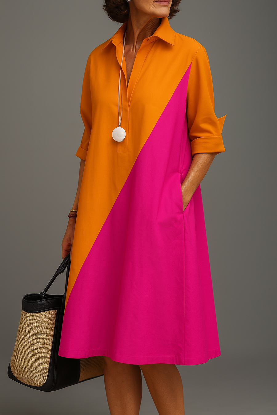 Sabrina | Stylish Cotton Midi Dress