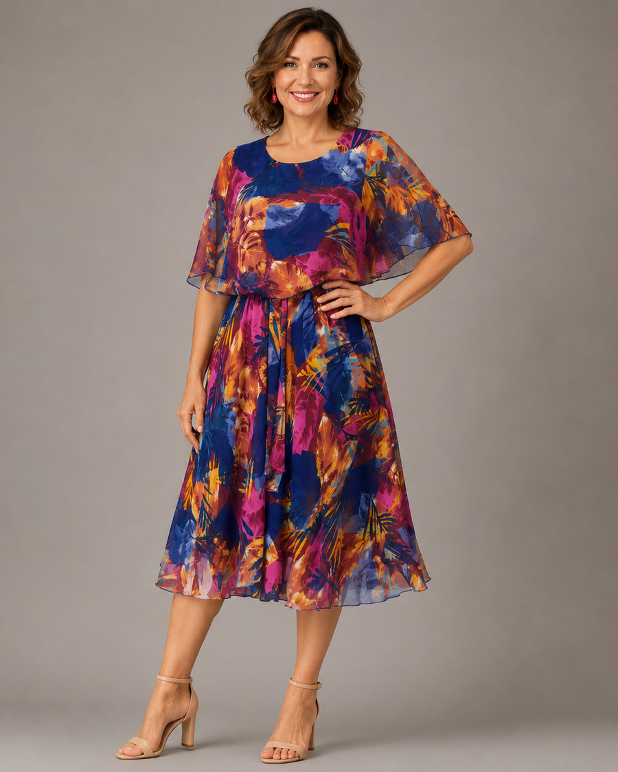 BARBARA | Comfortable Plus Size Chiffon Dress