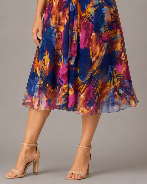 BARBARA | Comfortable Plus Size Chiffon Dress
