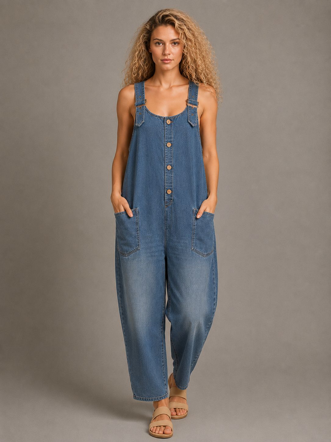 Lejla - Stylish Denim Jumpsuit With Pockets