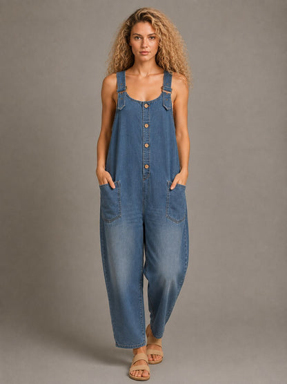 Lejla - Stylish Denim Jumpsuit With Pockets