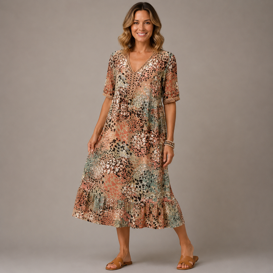 ELARA | Elegant Printed Midi Dress