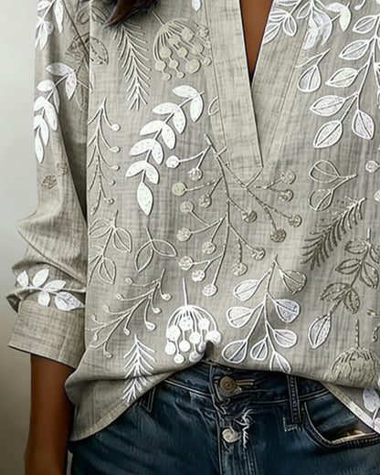Lauren | Blouse Pastel Floral V-Neck