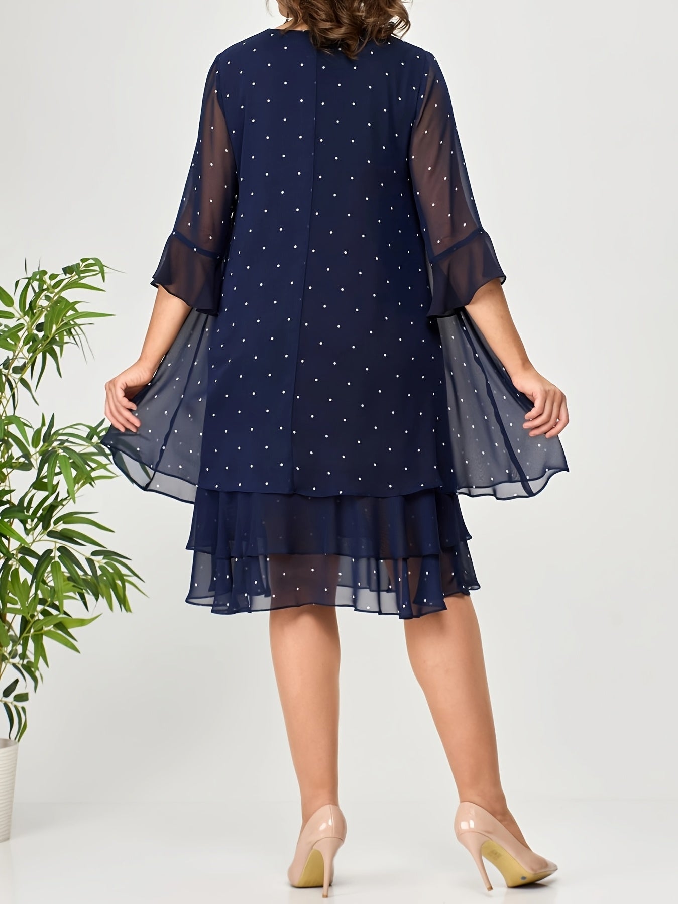 Maribel | Floral Polka Dot Chiffon Dress