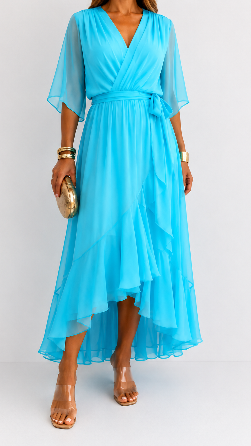 Isabelle | Chiffon Wrap Maxi Dress