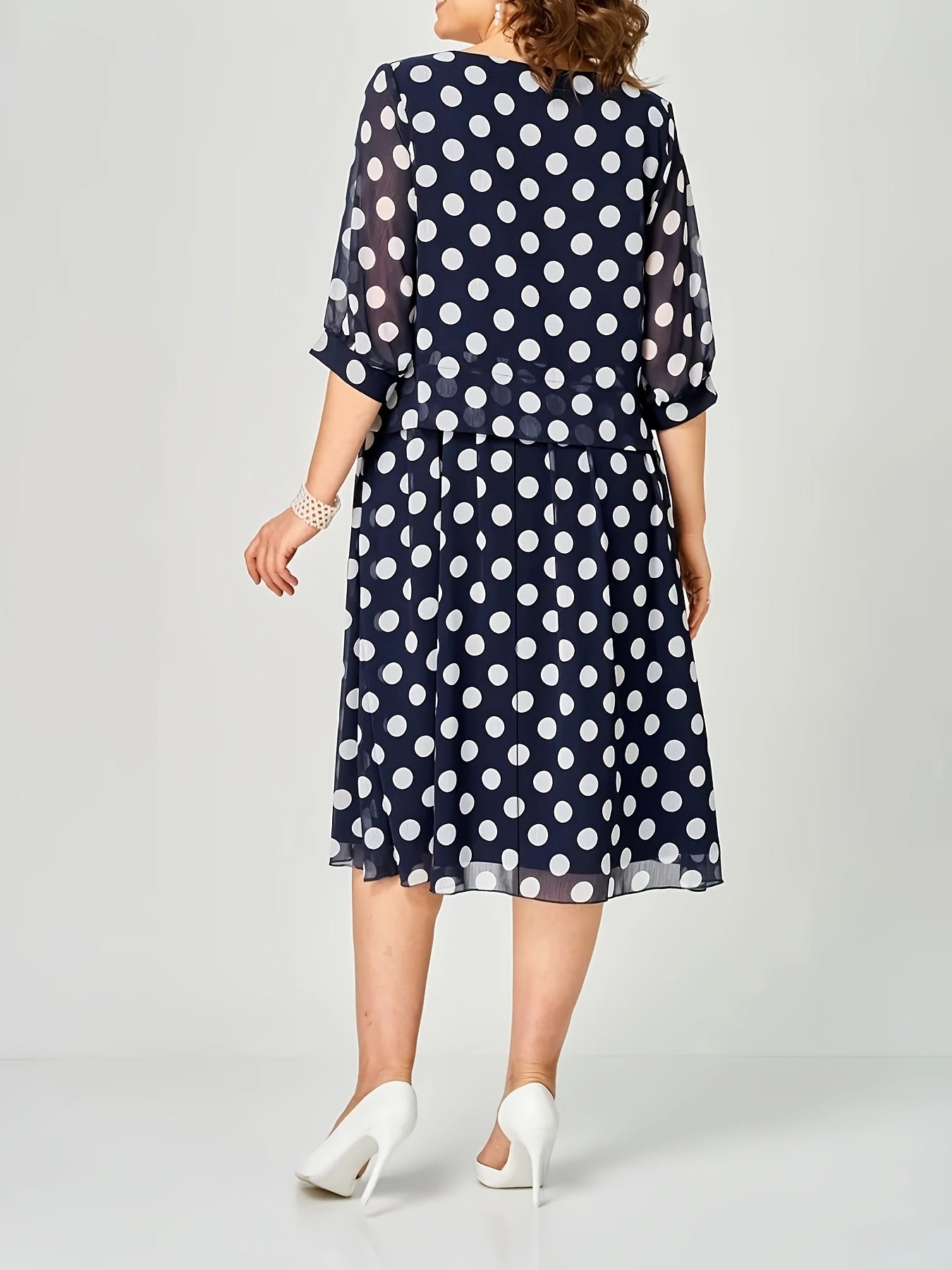 Estelle | Layered Polka Dot Chiffon Dress
