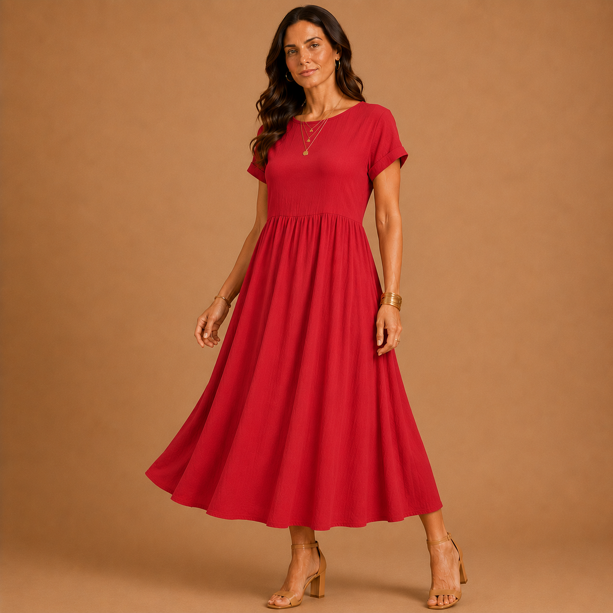 GABRIELLE  | Timeless Elegance Fluid Midi Dress