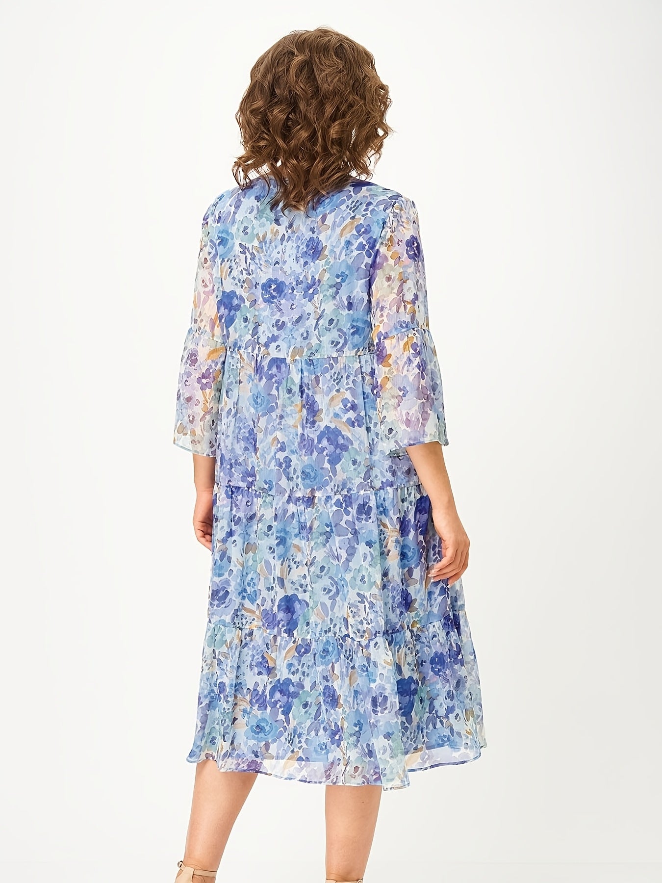Camille | Printed Button-Up Tie Detail Dress