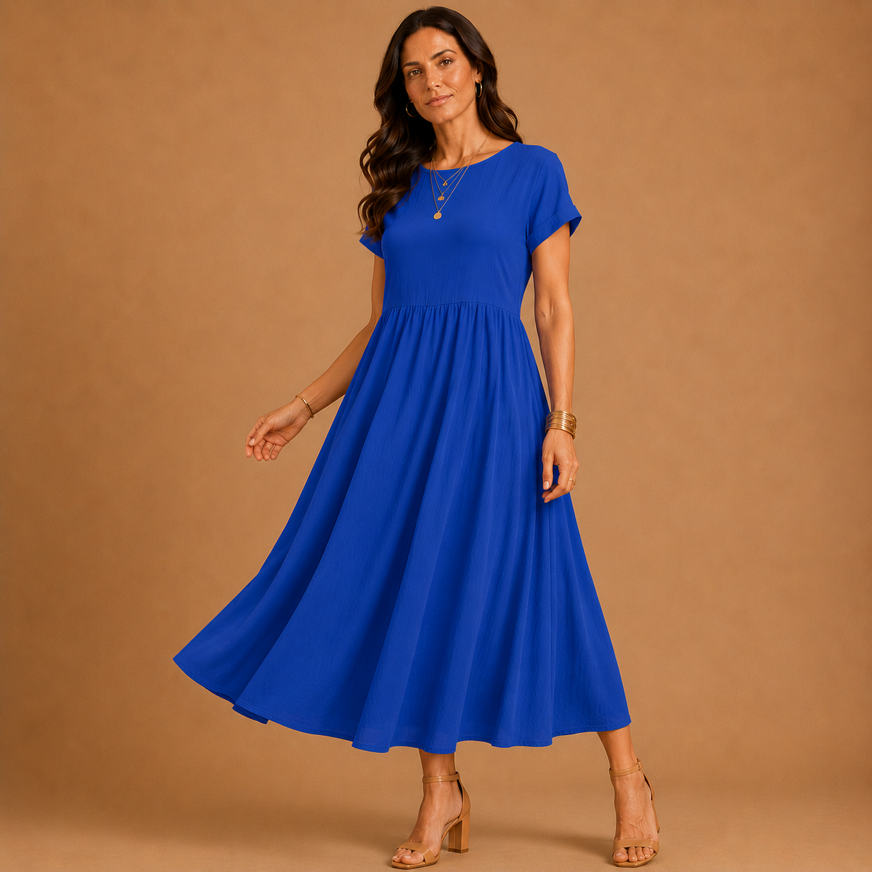 GABRIELLE  | Timeless Elegance Fluid Midi Dress