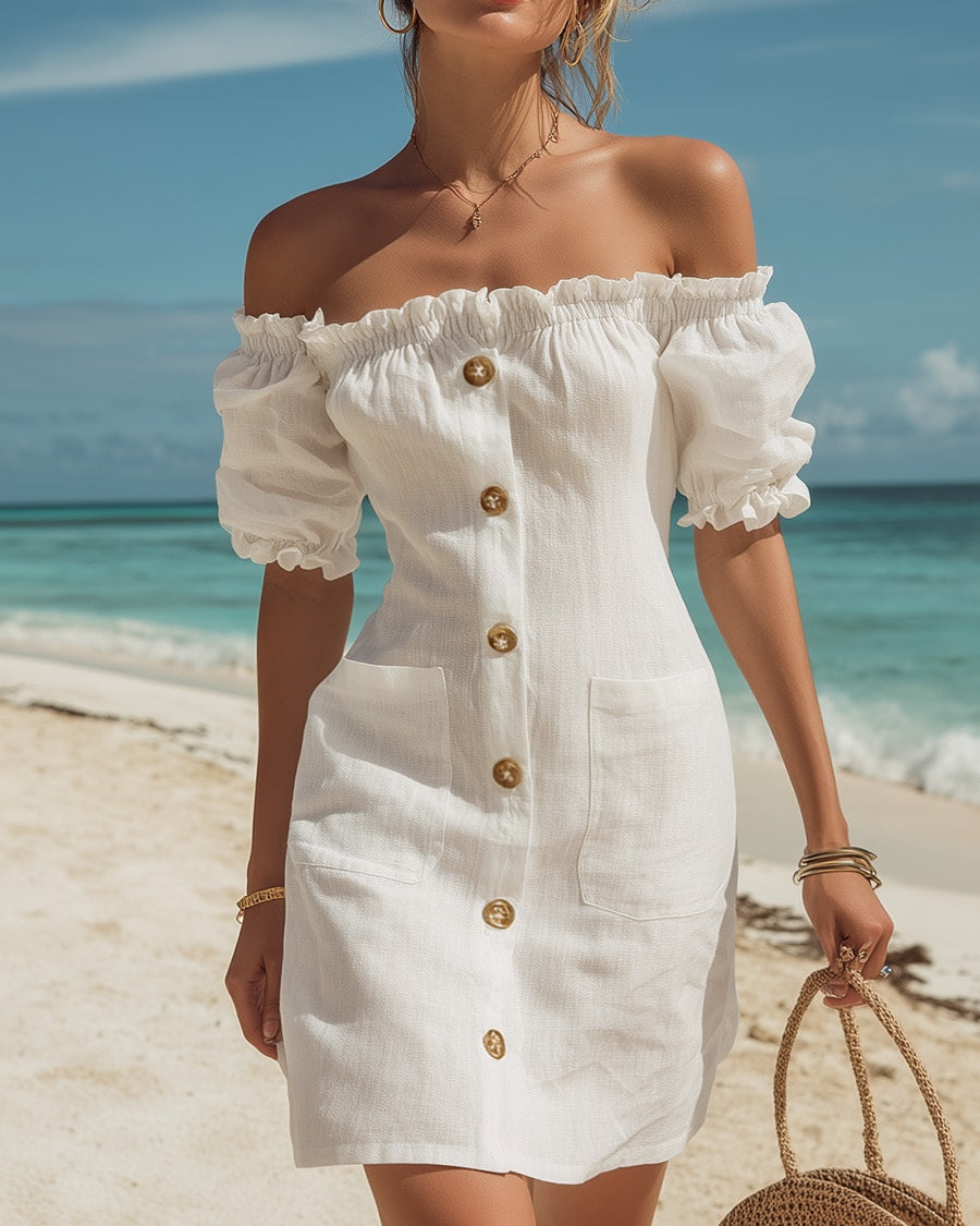 Celeste | One-Shoulder Ruffle Short Dress