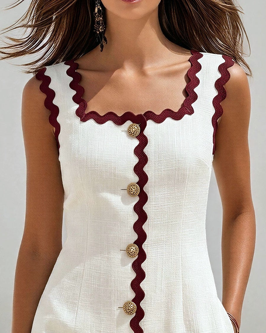Celeste | Sleeveless Button-Front Short Dress