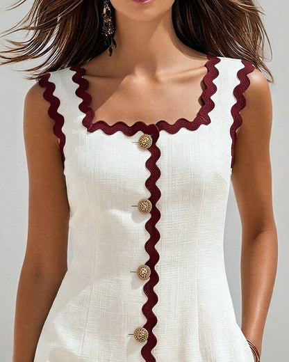 Celeste | Sleeveless Button-Front Short Dress