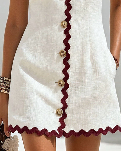 Celeste | Sleeveless Button-Front Short Dress