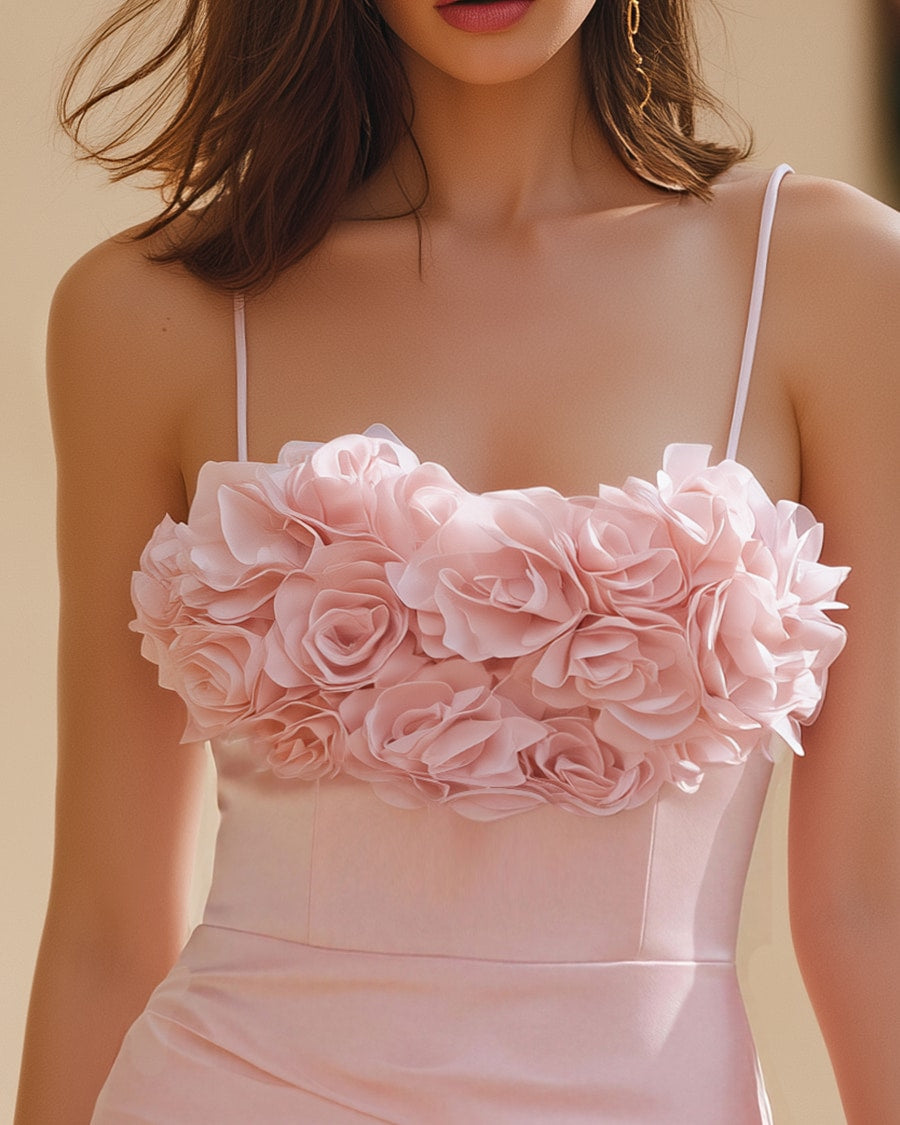 Celestine | Sleeveless 3D Floral Mini Dress