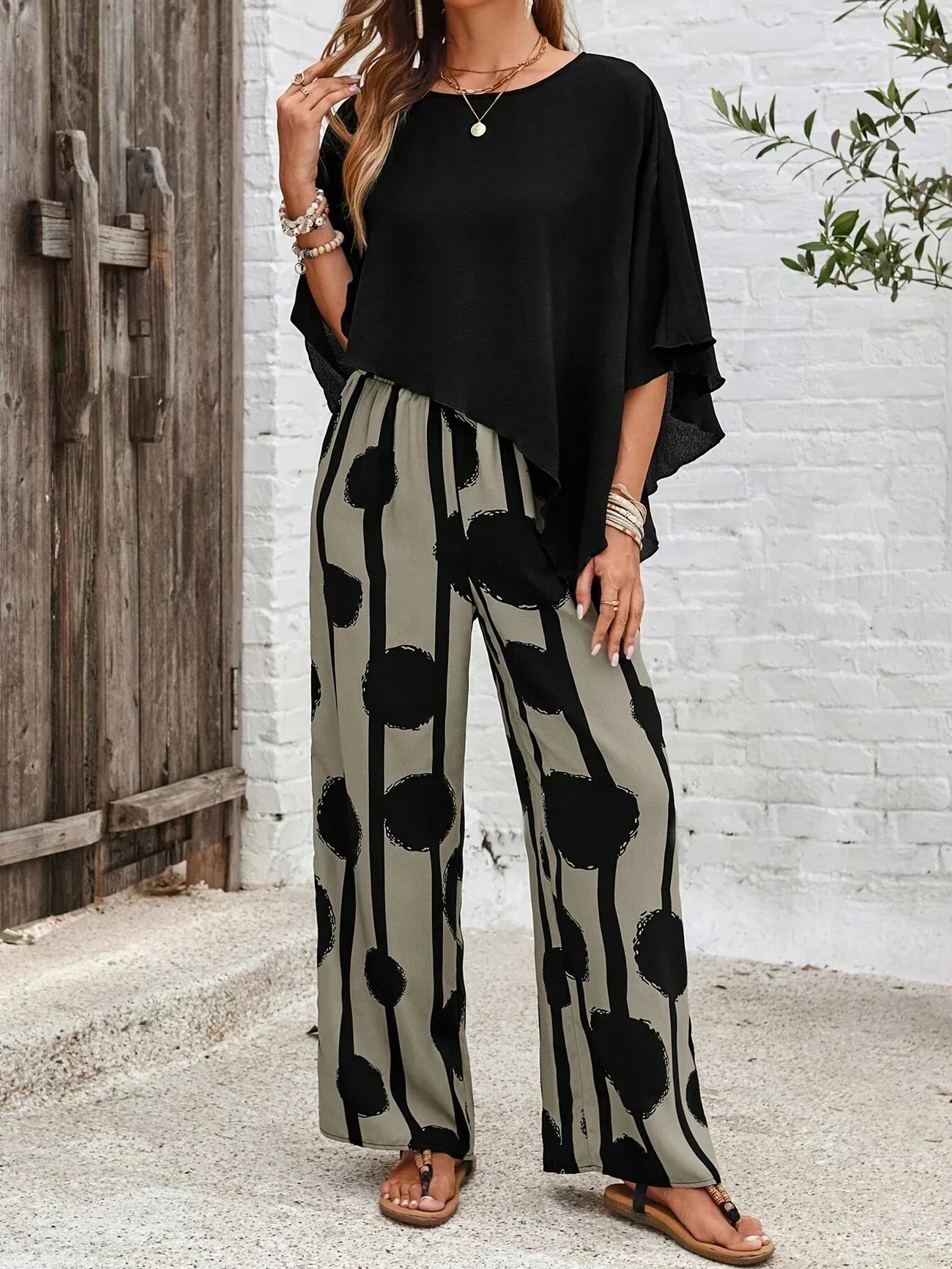 Kalliope |  Comfortable Elastic Waist Two-Piece Set