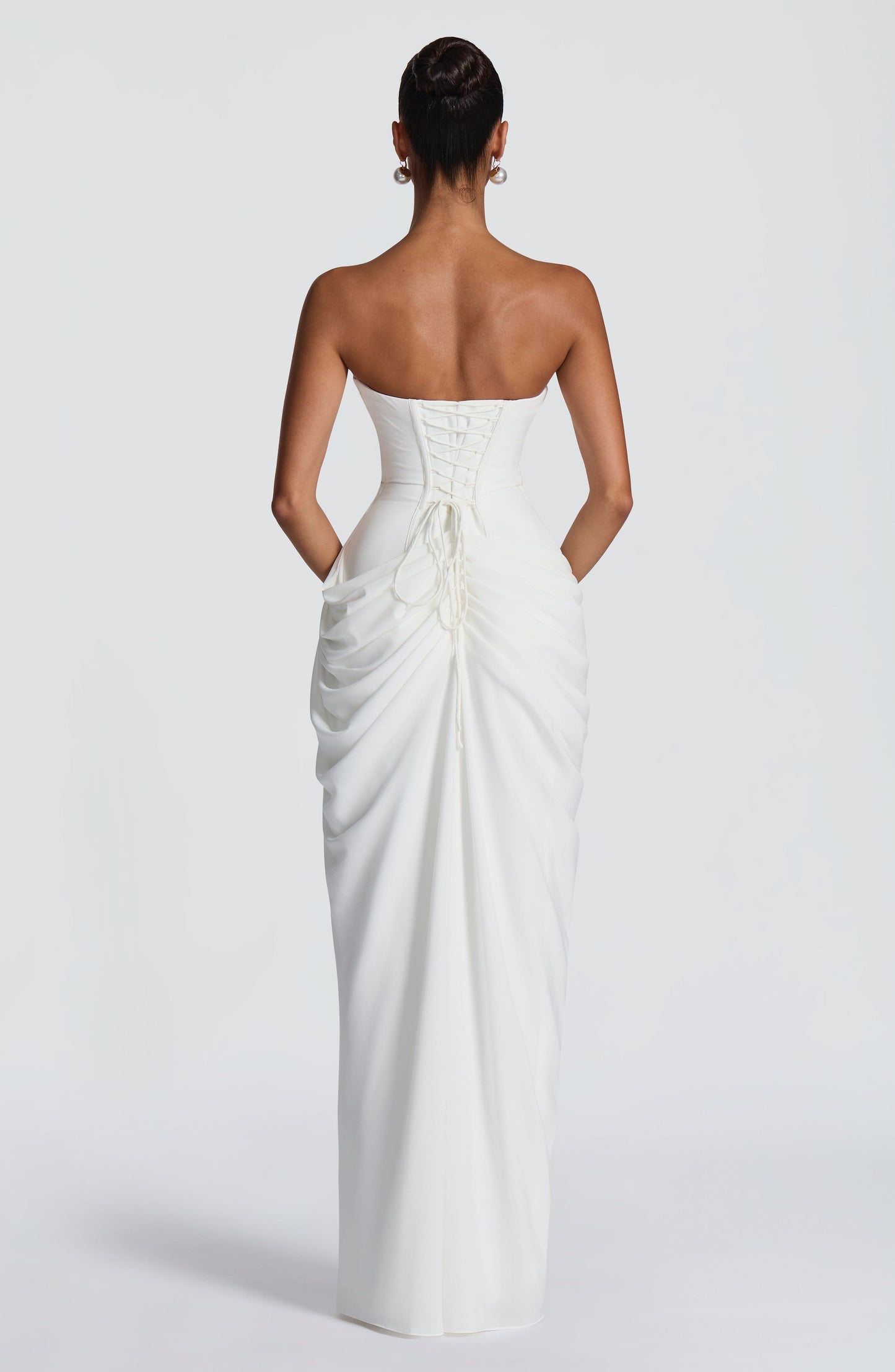 Hannah | Elegant Draped High-Slit Maxi Dress