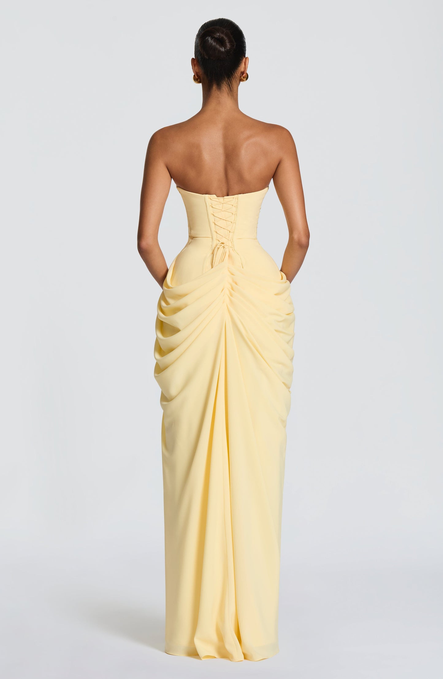 Hannah | Elegant Draped High-Slit Maxi Dress