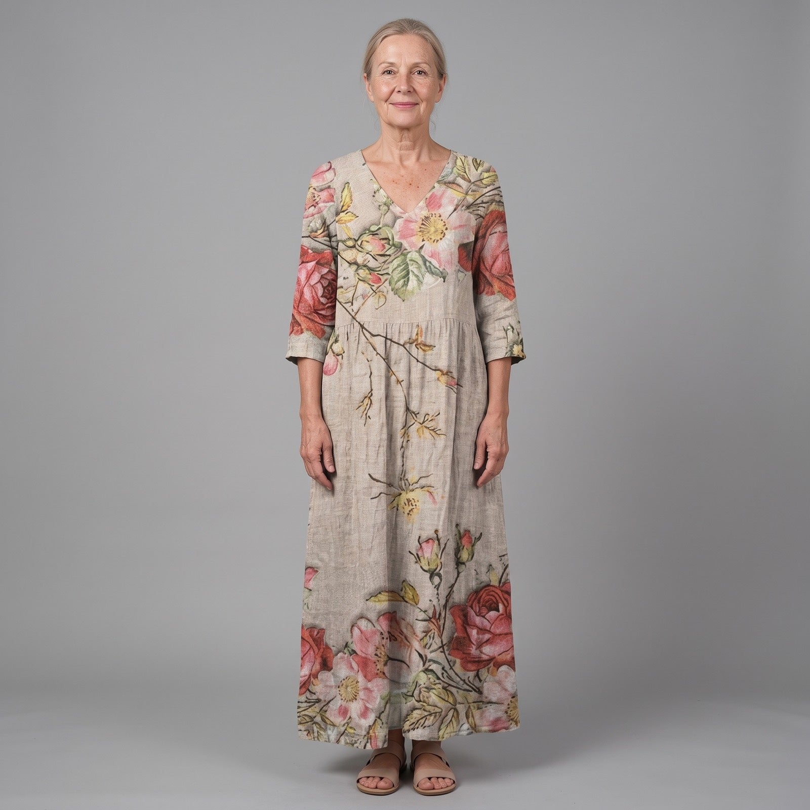 Polly | Floral Summer Midi Dress