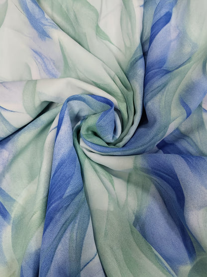 Marina | Blue-Green Ombre Chiffon Dress