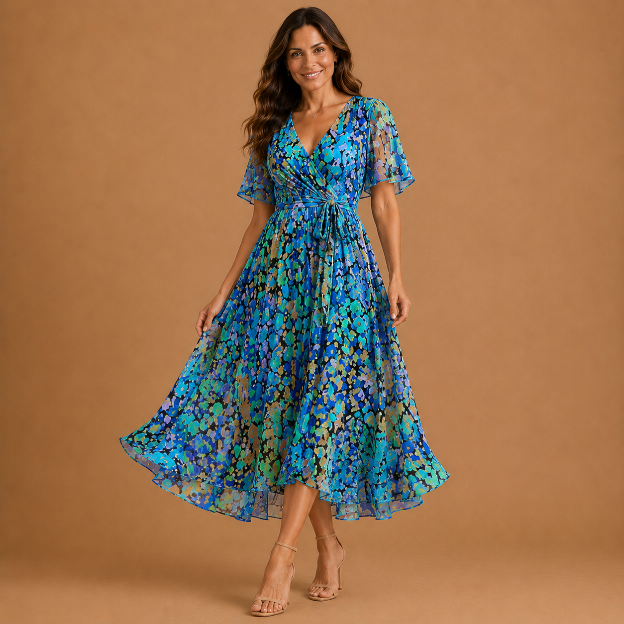 EVON | Casual dress with a simple print and V-neck