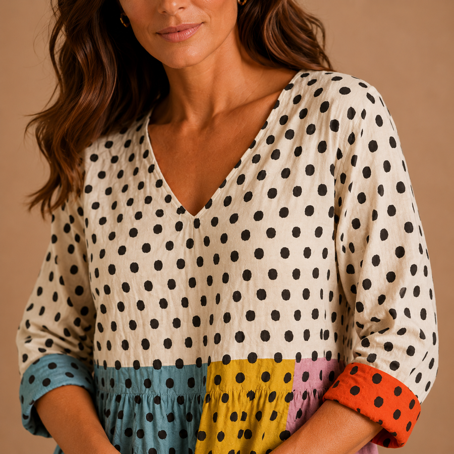 VALERIE | Long Blouse with V-Neck