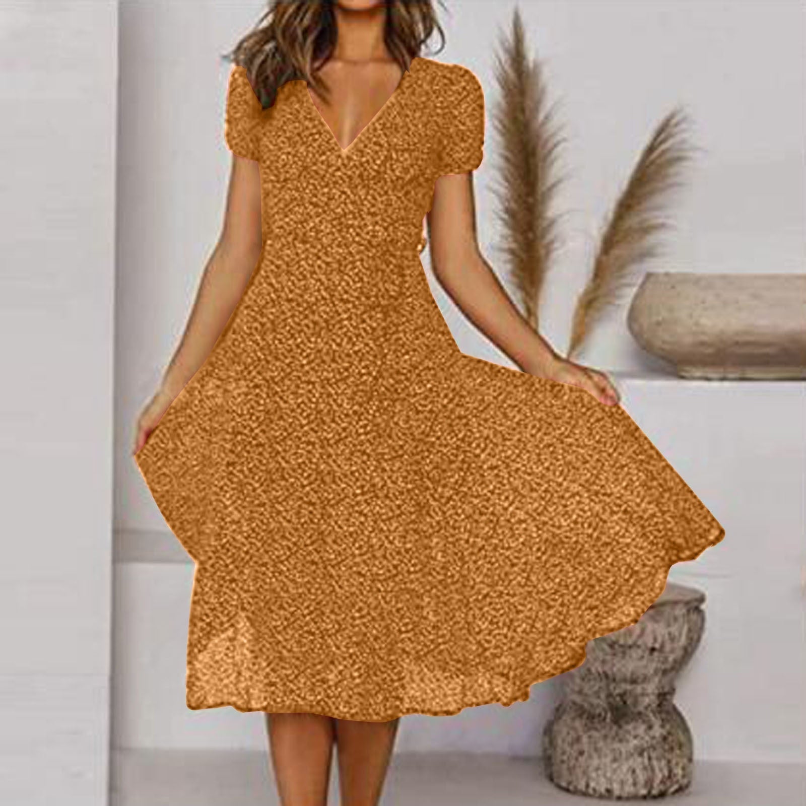 Jolanda | Floral V-Neck Midi Dress