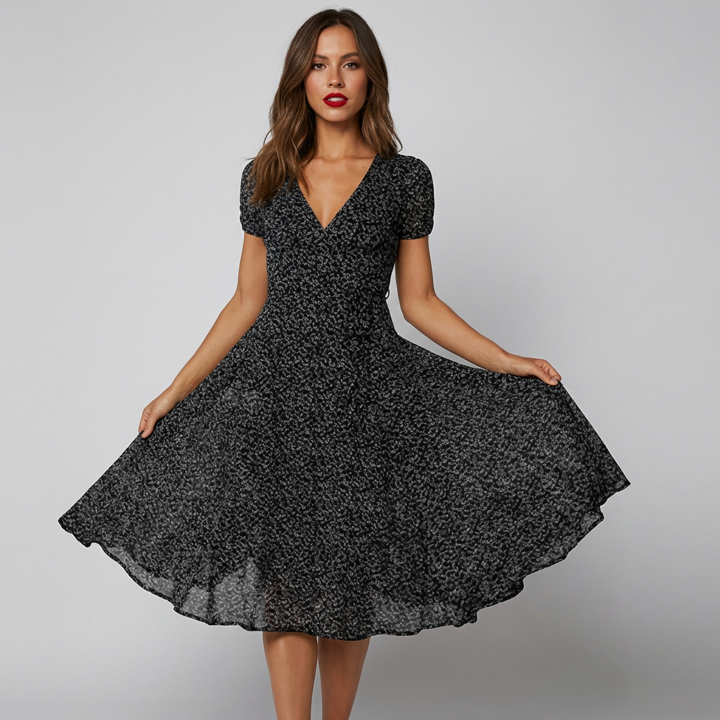 Jolanda | Floral V-Neck Midi Dress