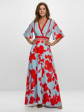 Corinne | Floral Short-Sleeve V-Neck Dress