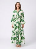 Sabine | Long-Sleeve Tie-Waist Maxi Dress