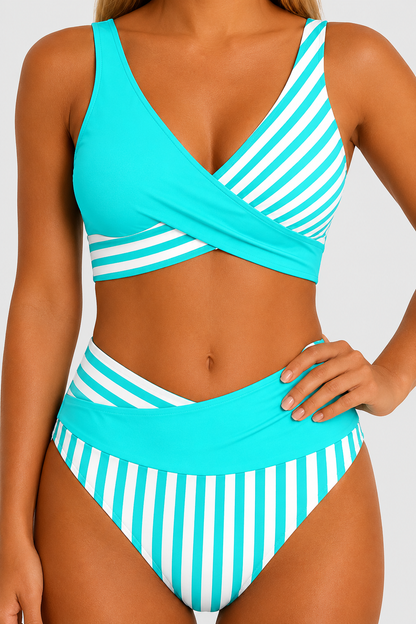 Diana | Cross-Stripe One-Piece Swimsuit