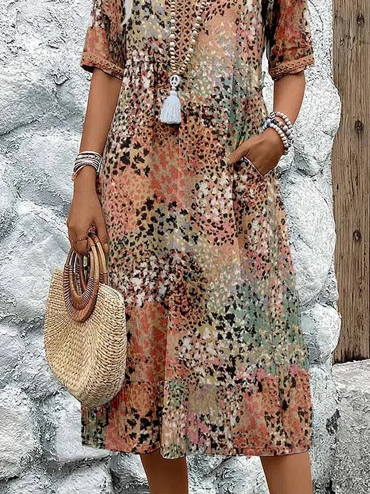 Roxanne™ | Vibrant Floral Wrap Midi Dress