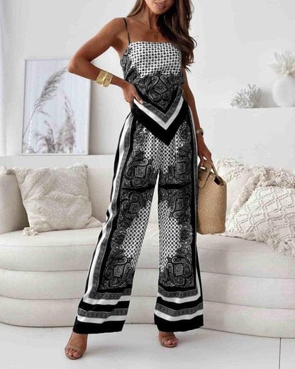 Helen | Lace-Up Vest & Pants Two-Piece Set