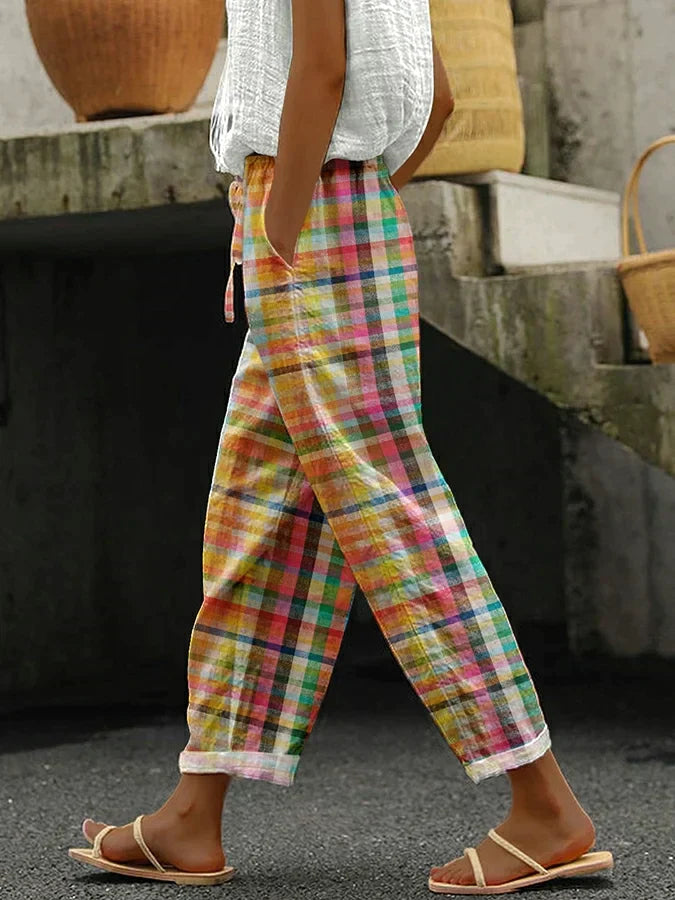Jimena | Comfortable Checkered Pants
