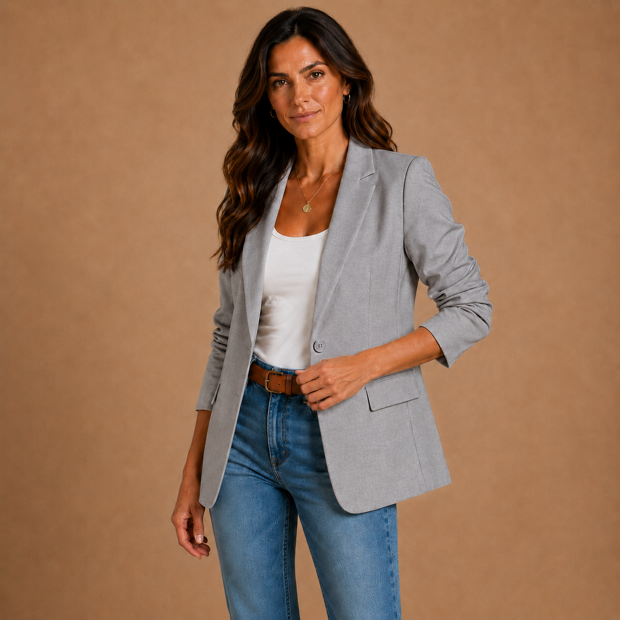 ISABELLE | Minimalist Solid Button Lapel Collar Blazer