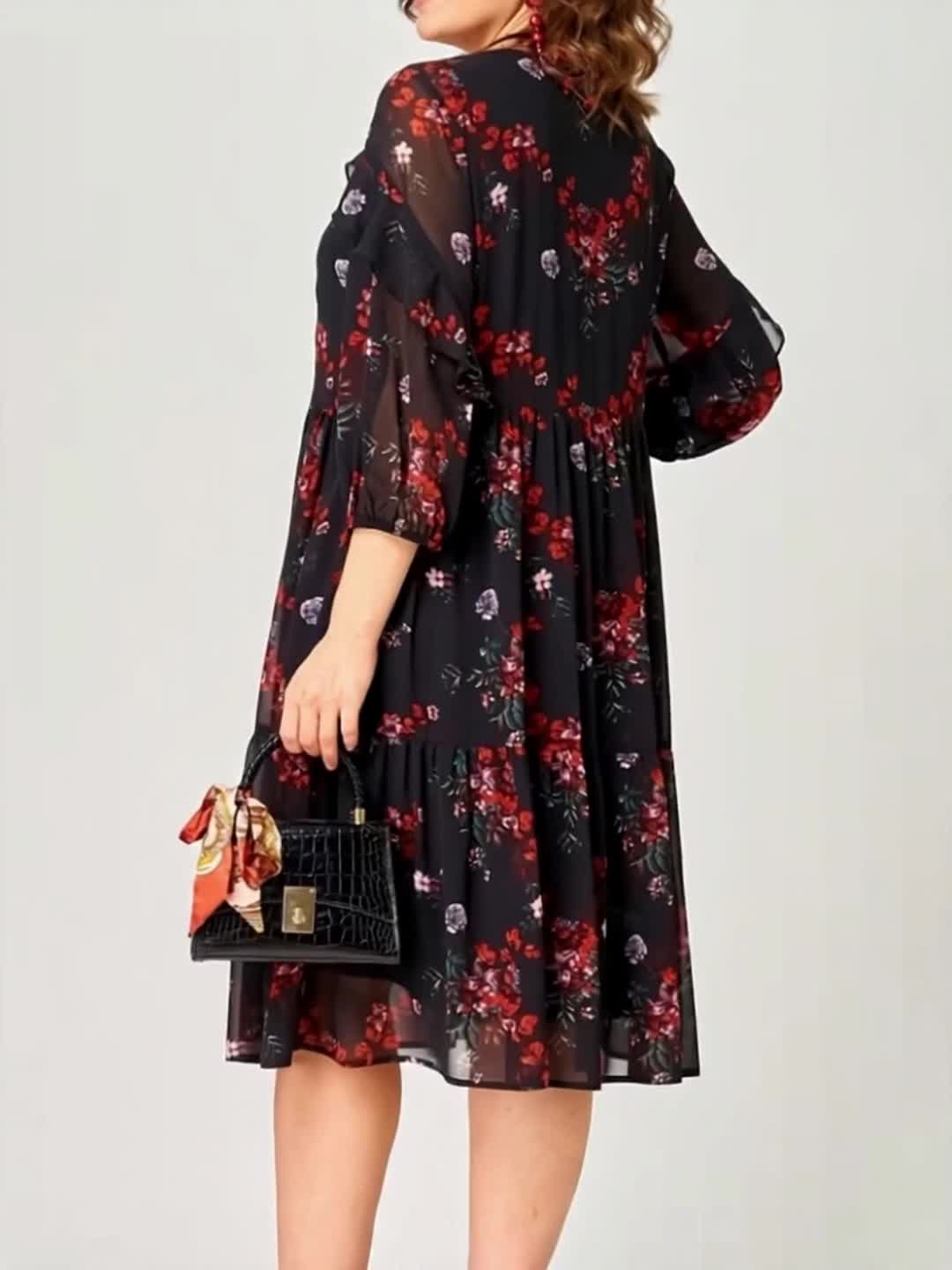 Helena | Elegant Printed Midi Dress