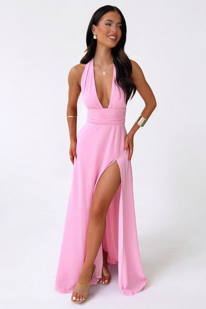 Lilli | Halter High-Slit Maxi Dress