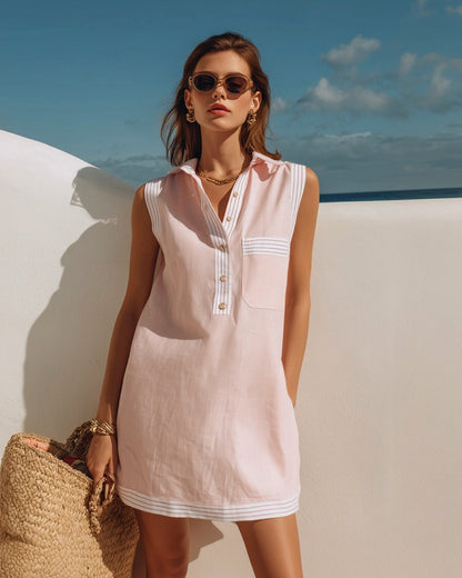 Estelle | Sleeveless Striped Short Dress