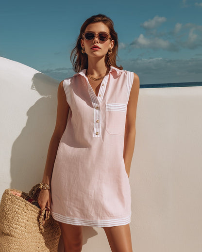 Estelle | Sleeveless Striped Short Dress