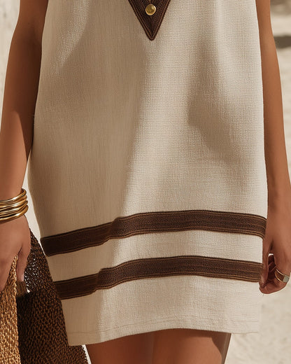 Estelle | Cotton Mini Dress with Webbing Straps