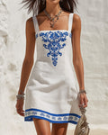 Estelle | Embroidered Square-Neck Mini Dress