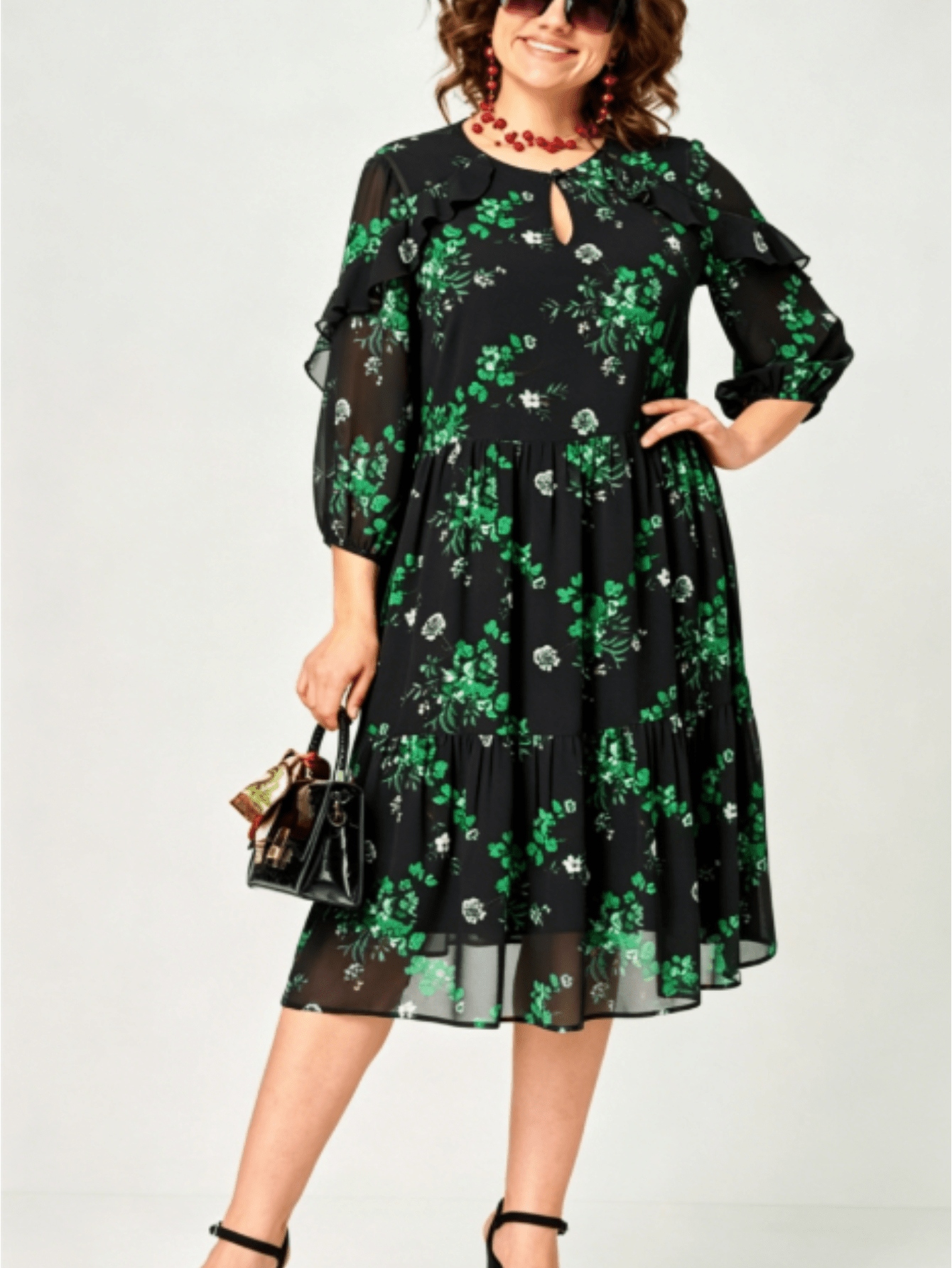 Helena | Elegant Printed Midi Dress