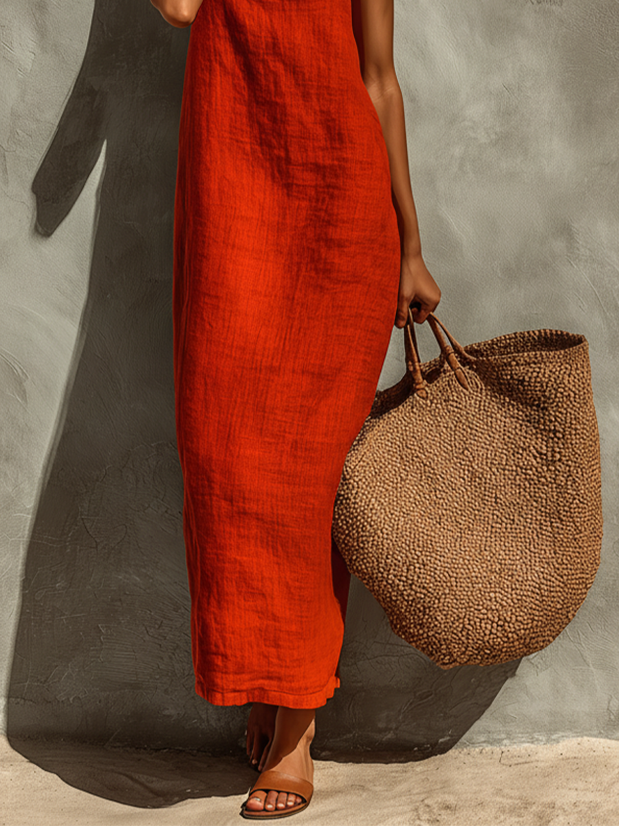 Square-Neck Spaghetti Strap Dress