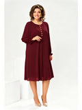 Gabrielle | Wine Red Chiffon Midi Dress