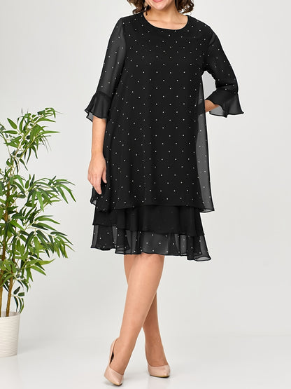 Maribel | Floral Polka Dot Chiffon Dress