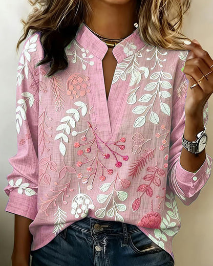 Lauren | Blouse Pastel Floral V-Neck