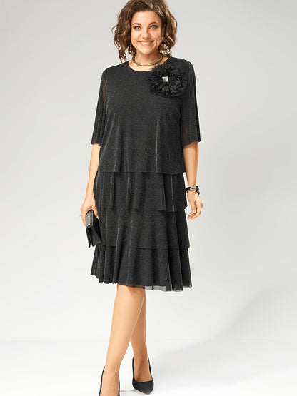 Isabella | Glitter Mesh Floral Dress