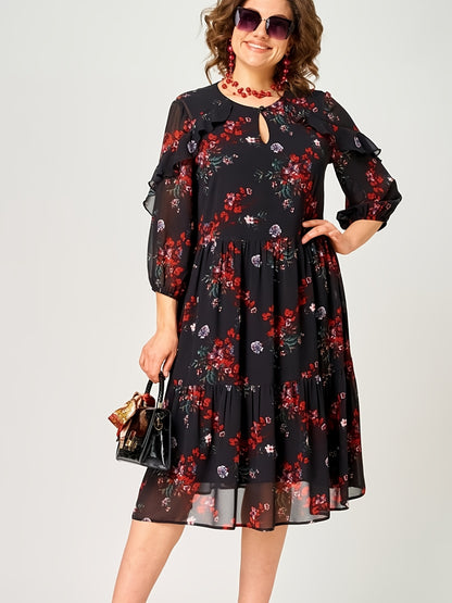 Helena | Elegant Printed Midi Dress
