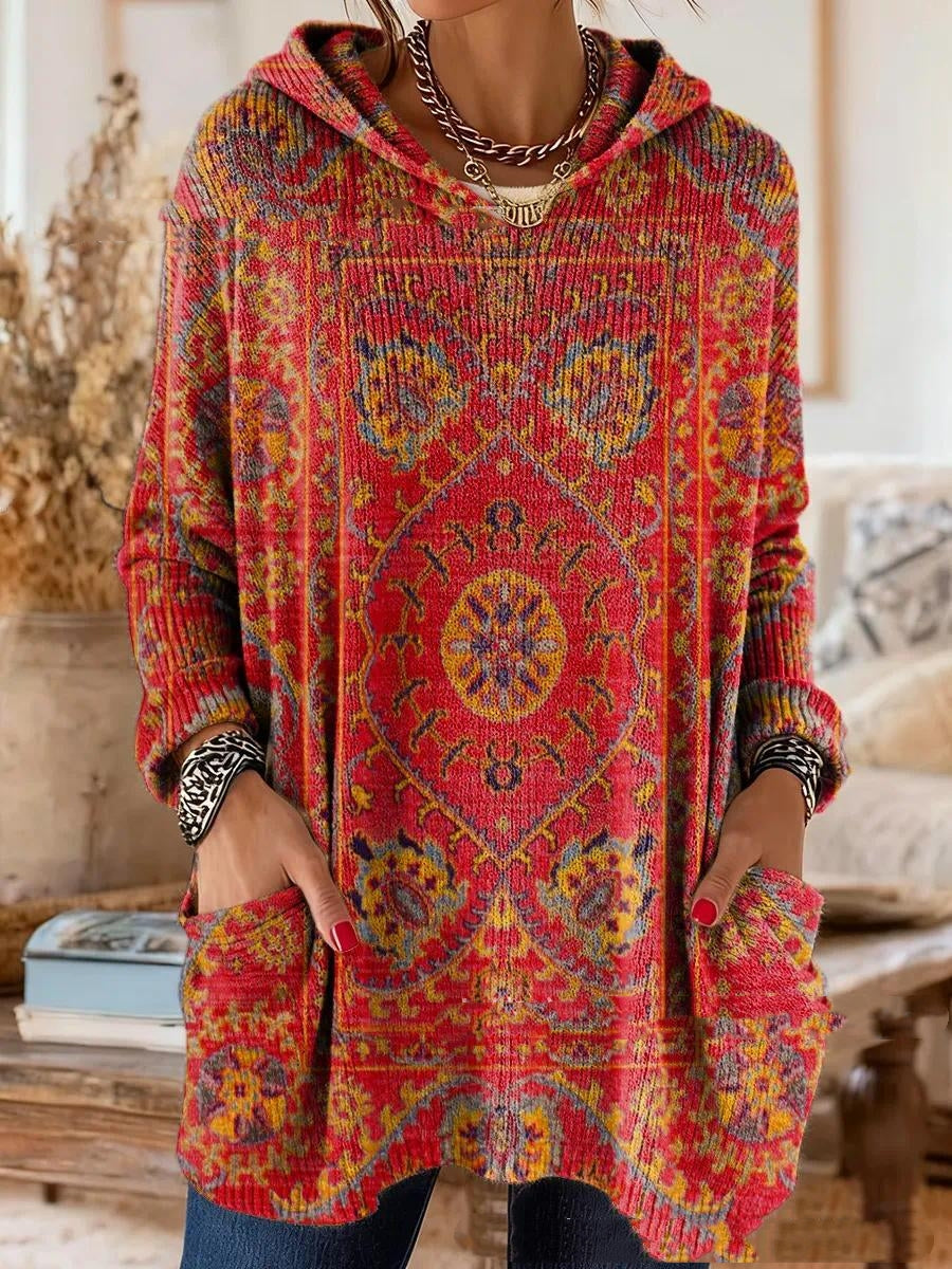Alice | Retro Ethnic Print Hooded Tunic