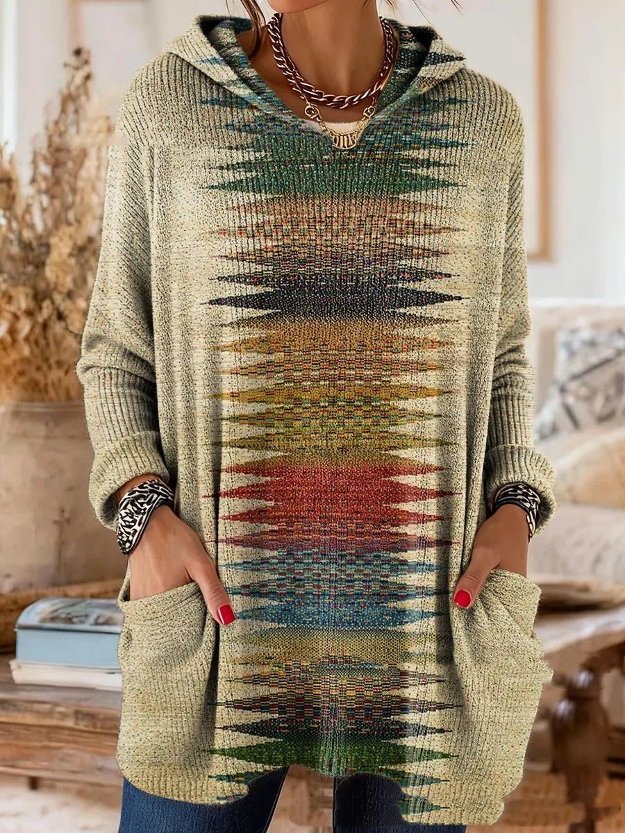 Alice | Retro Ethnic Print Hooded Tunic